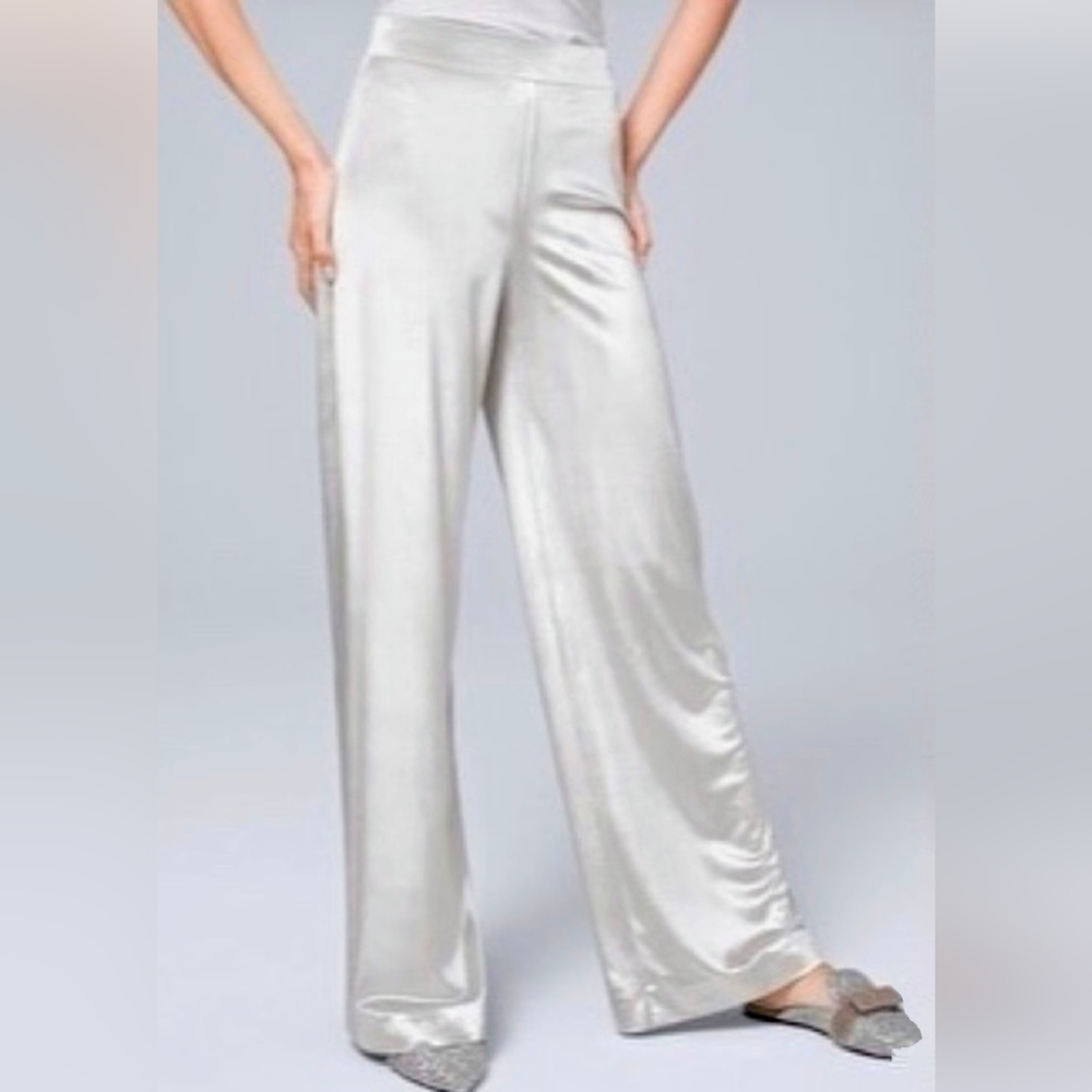 WHBM Liquid Velvet Wide Leg Shimmer Pants Size Small Regular